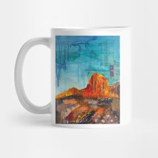Red rock desert mixed media painting Mug